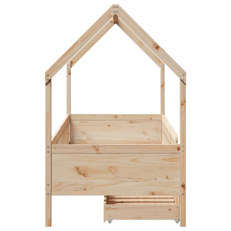 Giroletto per Bambini con Cassetti 90x190cm Legno Massello Pino 3302038