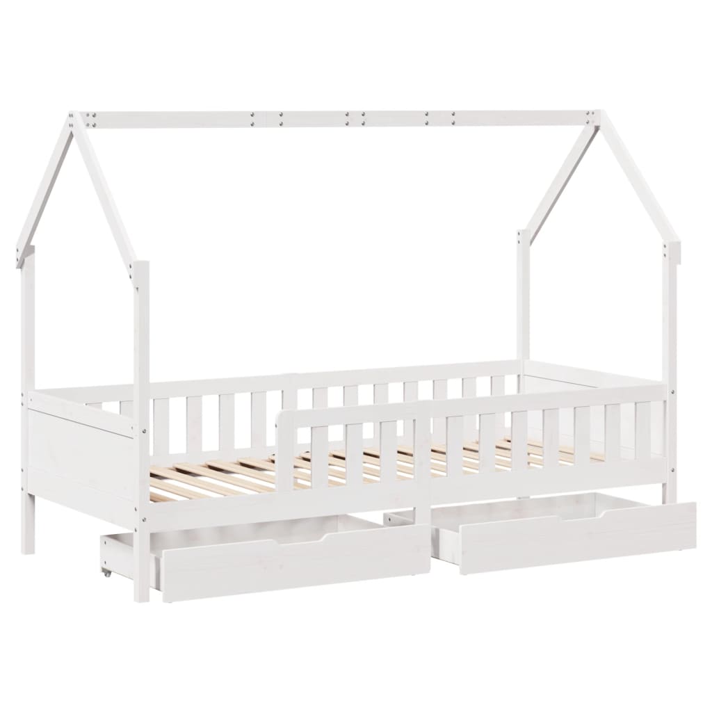 Giroletto per Bambini con Cassetti 90x190cm Legno Massello Pino 3302039