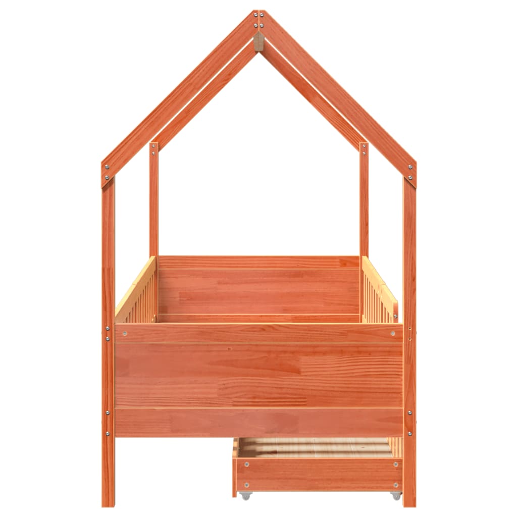 Giroletto per Bambini con Cassetti 90x190cm Legno Massello Pino 3302040