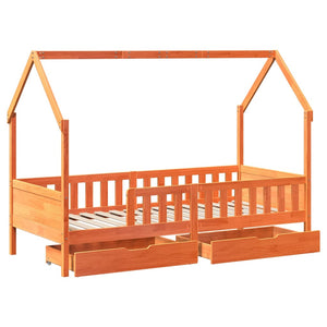 Giroletto per Bambini con Cassetti 90x190cm Legno Massello Pino 3302040