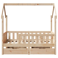 Giroletto per Bambini con Cassetti 80x160cm Legno Massello Pino 3302041