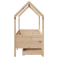 Giroletto per Bambini con Cassetti 80x160cm Legno Massello Pino 3302041