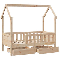 Giroletto per Bambini con Cassetti 80x160cm Legno Massello Pino 3302041