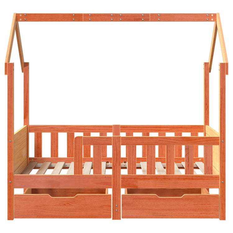 Giroletto per Bambini con Cassetti 80x160cm Legno Massello Pino 3302043