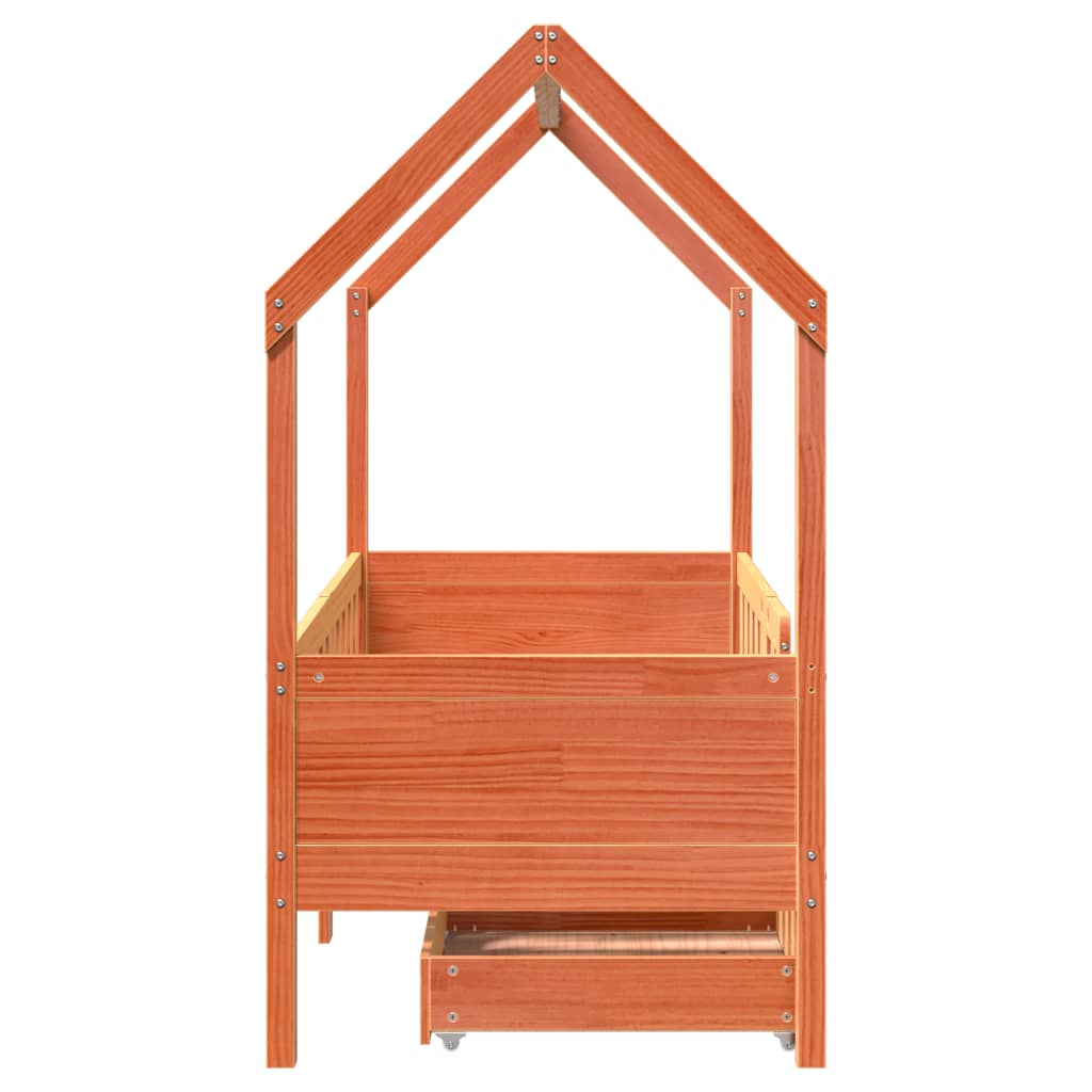 Giroletto per Bambini con Cassetti 80x160cm Legno Massello Pino 3302043