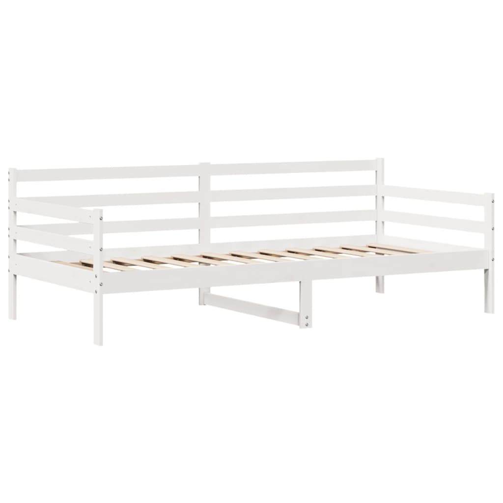 Dormeuse con Cassetti Bianco 90x200 cm Legno Massello di Pino 3302060