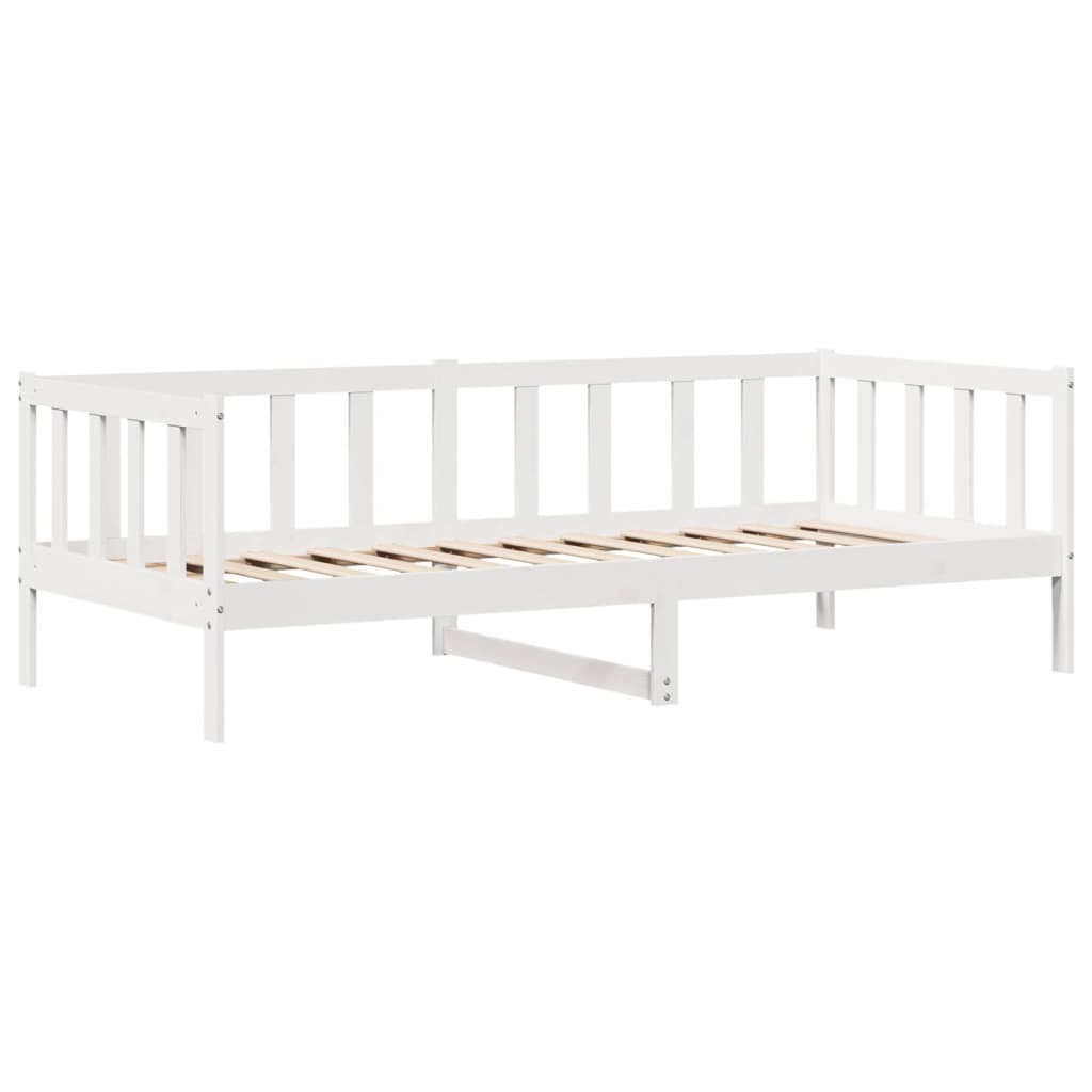 Dormeuse con Cassetti Bianco 90x190 cm Legno Massello di Pino 3302074