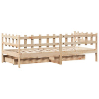 Dormeuse con Cassetti 90x200 cm Legno Massello Pino 3302128