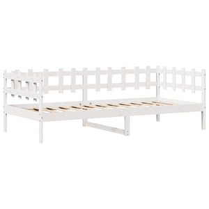 Dormeuse con Cassetti Bianca 80x200 cm Legno Massello di Pino 3302133