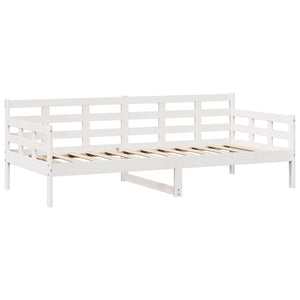 Dormeuse con Cassetti Bianco 90x200 cm Legno Massello di Pino 3302139