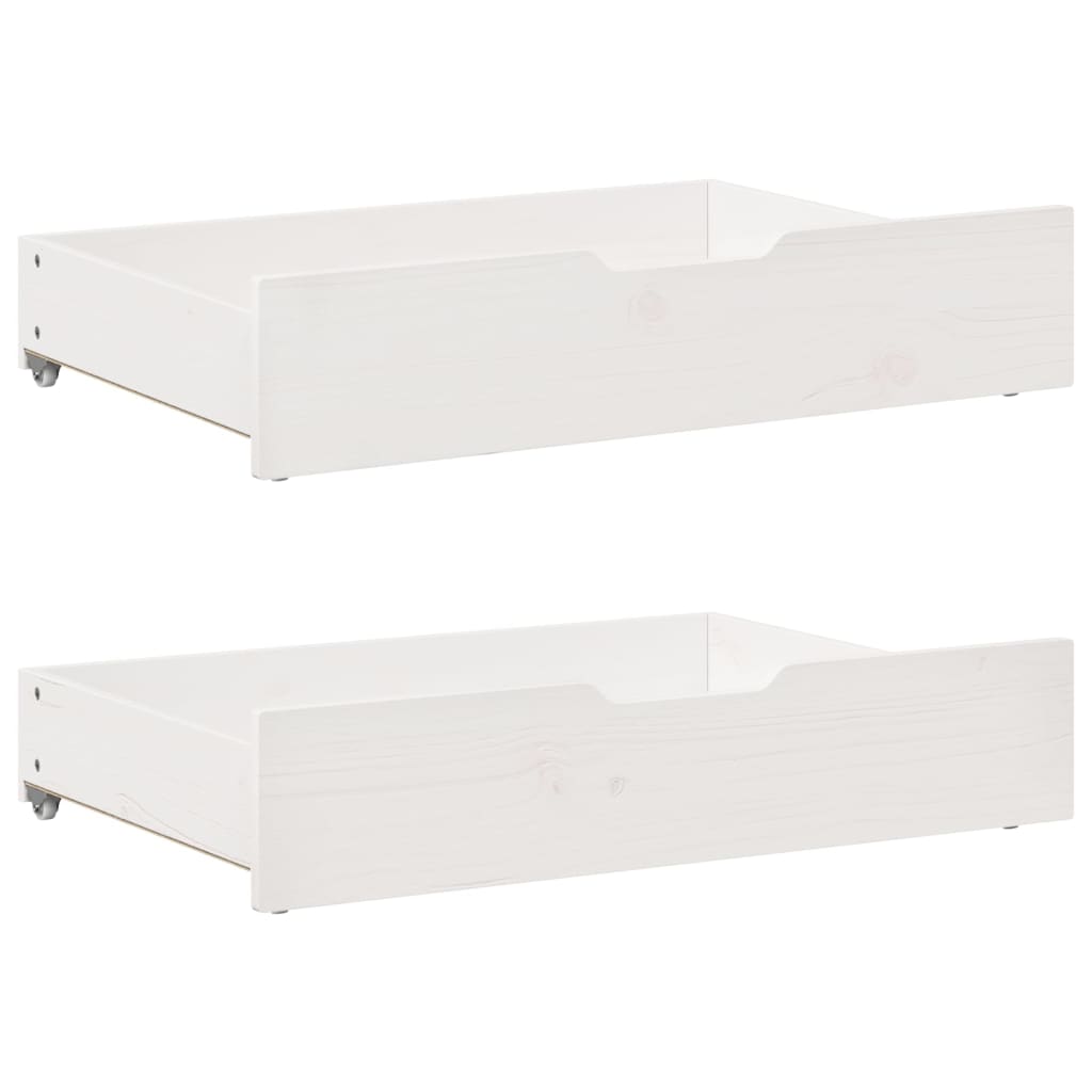 Dormeuse Letto Estraibile e Cassetti Bianco 90x190cm Legno Pino 3302147