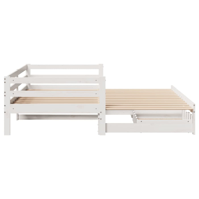 Dormeuse Letto Estraibile e Cassetti Bianco 90x190cm Legno Pino 3302147