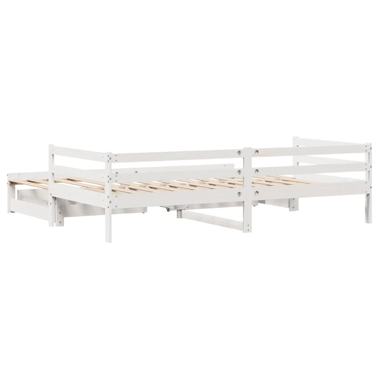 Dormeuse Letto Estraibile e Cassetti Bianco 90x190cm Legno Pino 3302151