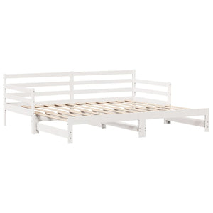 Dormeuse Letto Estraibile e Cassetti Bianco 90x200cm Legno Pino 3302172