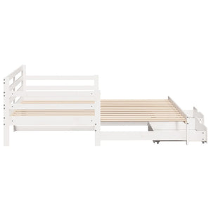 Dormeuse Letto Estraibile e Cassetti Bianco 90x200cm Legno Pino 3302172