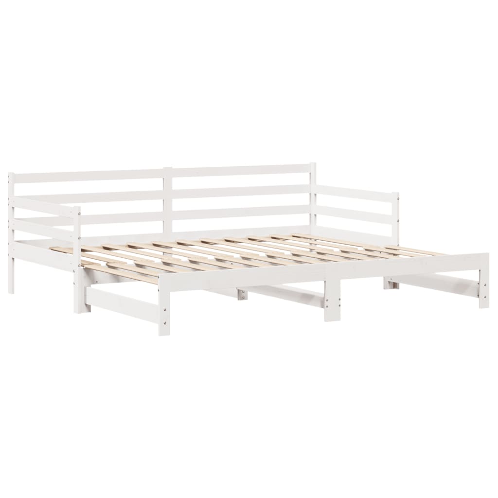 Dormeuse Letto Estraibile e Cassetti Bianco 90x190cm Legno Pino 3302176