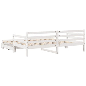 Dormeuse Letto Estraibile e Cassetti Bianco 90x190cm Legno Pino 3302176