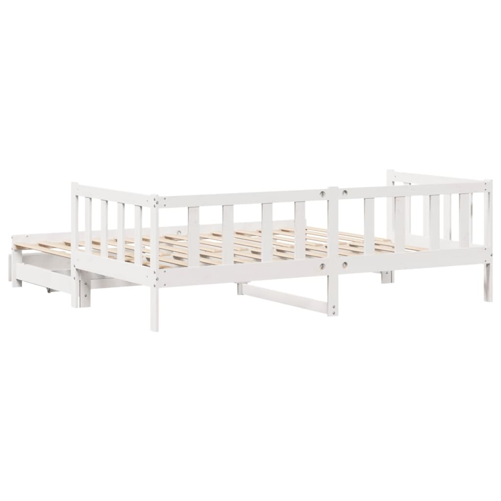 Letto Estraibile con Cassetti senza Materasso Bianco 90x190 cm 3302180