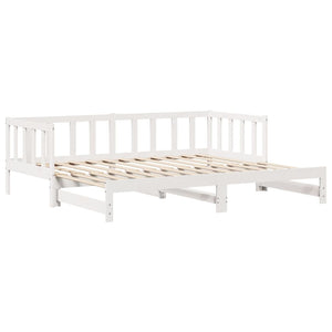 Dormeuse Letto Estraibile e Cassetti Bianco 90x200cm Legno Pino 3302190