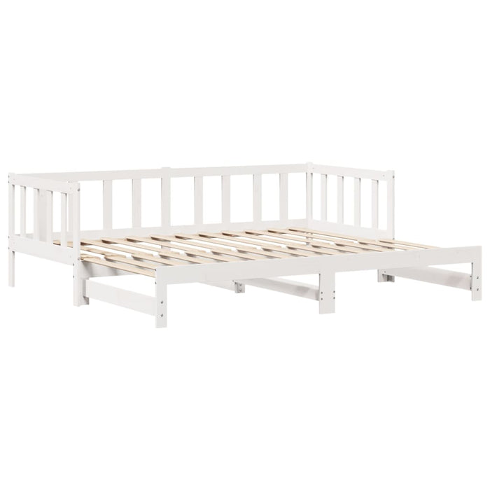 Dormeuse Letto Estraibile e Cassetti Bianco 90x200cm Legno Pino 3302190