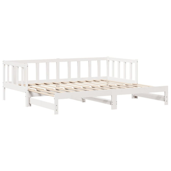 Dormeuse Letto Estraibile e Cassetti Bianca 80x200cm Legno Pino 3302192