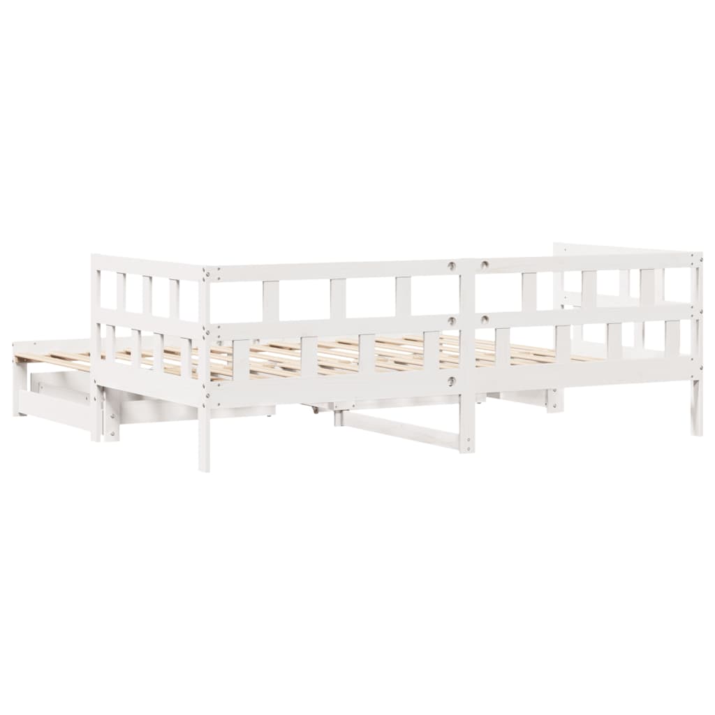 Dormeuse Letto Estraibile e Cassetti Bianco 90x200cm Legno Pino 3302208