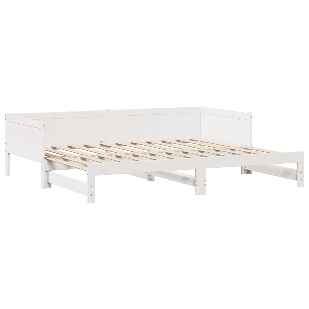 Dormeuse Letto Estraibile e Cassetti Bianca 80x200cm Legno Pino 3302216