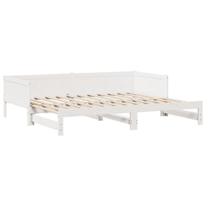 Dormeuse Letto Estraibile e Cassetti Bianca 80x200cm Legno Pino 3302216