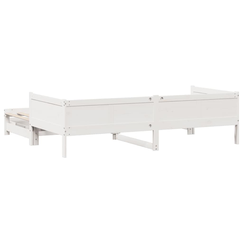 Dormeuse Letto Estraibile e Cassetti Bianca 80x200cm Legno Pino 3302216