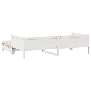 Dormeuse Letto Estraibile e Cassetti Bianca 80x200cm Legno Pino 3302216