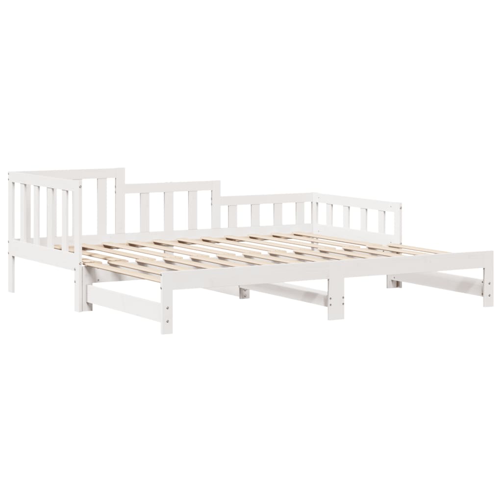 Dormeuse Letto Estraibile e Cassetti Bianca 80x200cm Legno Pino 3302220