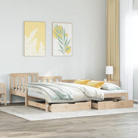 Dormeuse con Letto Estraibile e Cassetti 90x200cm Massello Pino 3302221