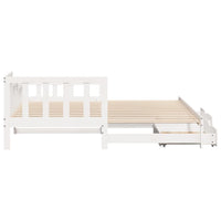 Dormeuse Letto Estraibile e Cassetti Bianco 90x200cm Legno Pino 3302222