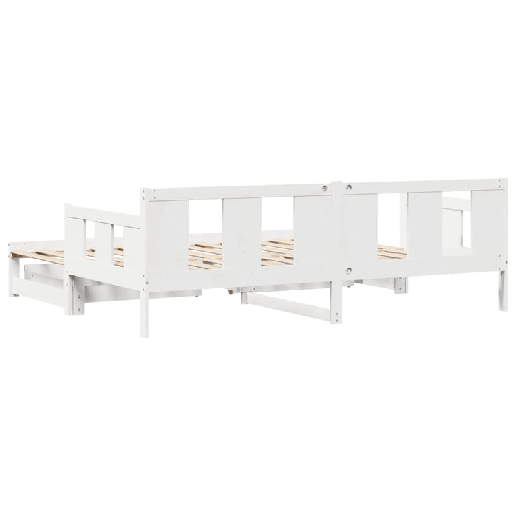 Dormeuse Letto Estraibile e Cassetti Bianco 90x190cm Legno Pino 3302230