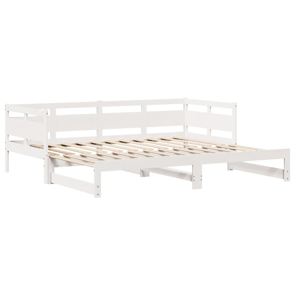 Dormeuse Letto Estraibile e Cassetti Bianco 90x200cm Legno Pino 3302232