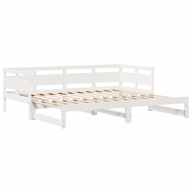 Dormeuse Letto Estraibile e Cassetti Bianca 80x200cm Legno Pino 3302234