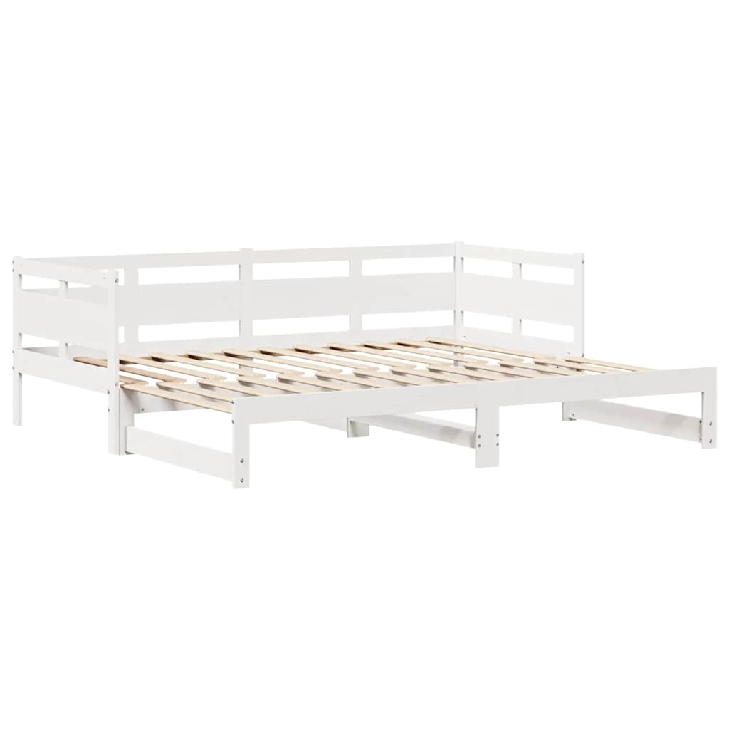 Dormeuse Letto Estraibile e Cassetti Bianco 90x190cm Legno Pino 3302236