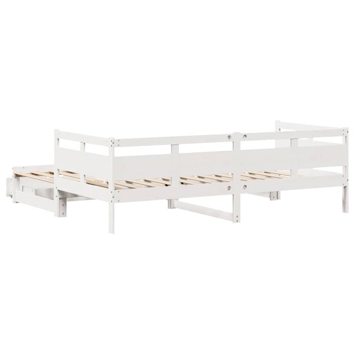 Dormeuse Letto Estraibile e Cassetti Bianco 90x190cm Legno Pino 3302236