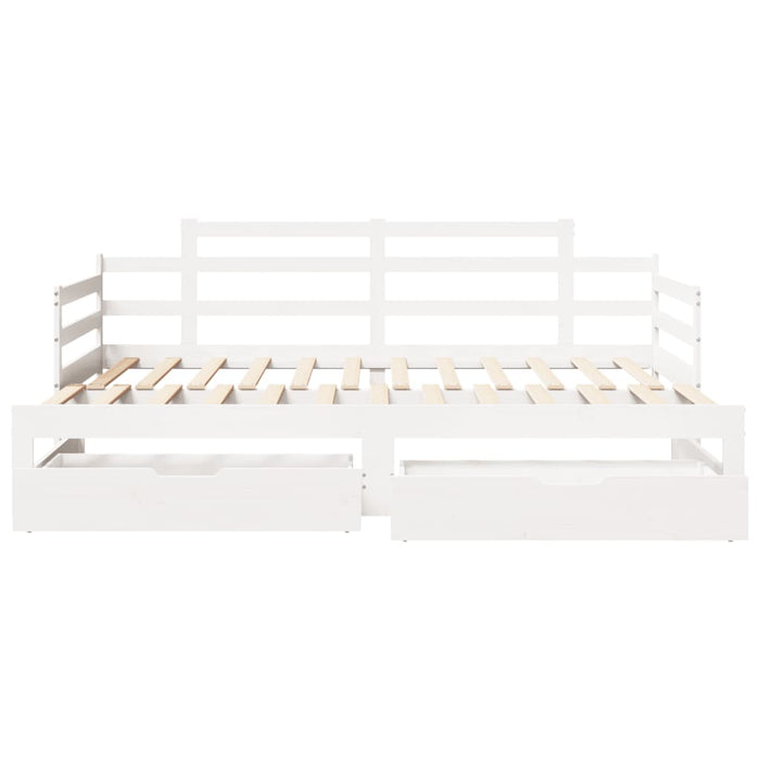 Dormeuse Letto Estraibile e Cassetti Bianco 90x200cm Legno Pino 3302238