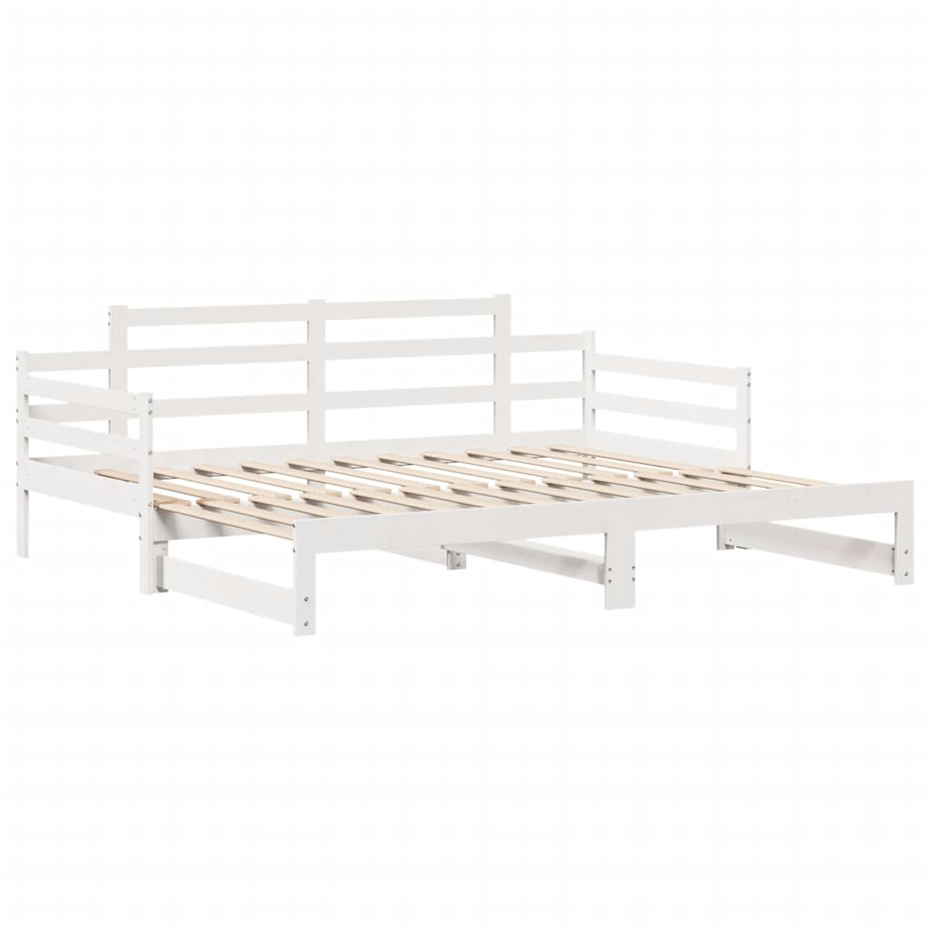 Dormeuse Letto Estraibile e Cassetti Bianco 90x200cm Legno Pino 3302238