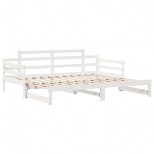 Dormeuse Letto Estraibile e Cassetti Bianco 90x200cm Legno Pino 3302238