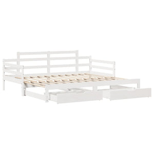 Letto Estraibile con Cassetti senza Materasso Bianco 90x190 cm 3302242