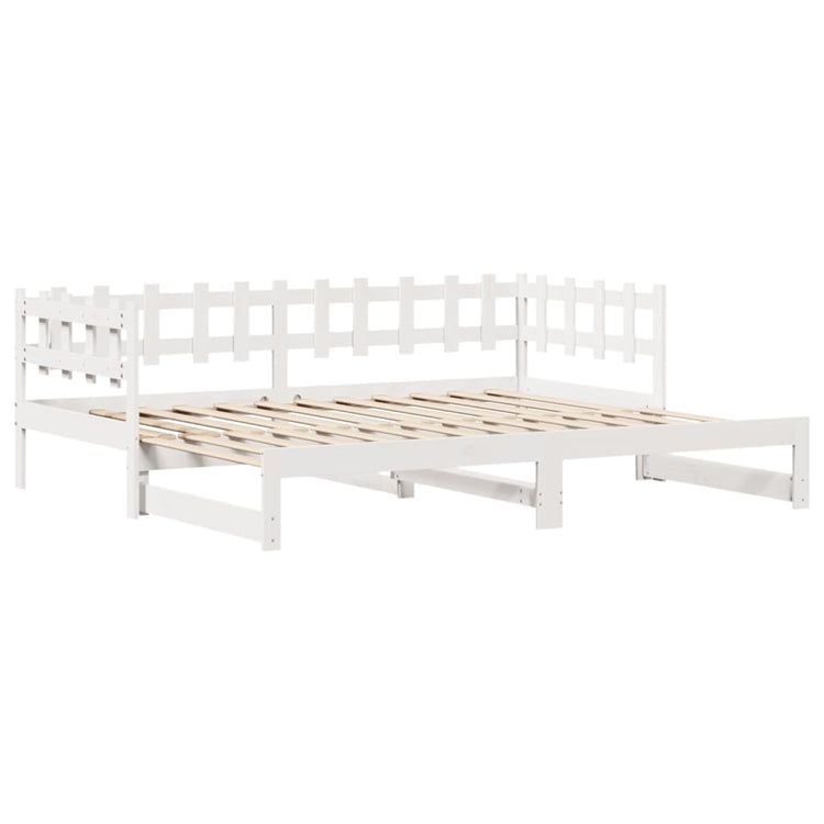 Dormeuse Letto Estraibile e Cassetti Bianca 80x200cm Legno Pino 3302250