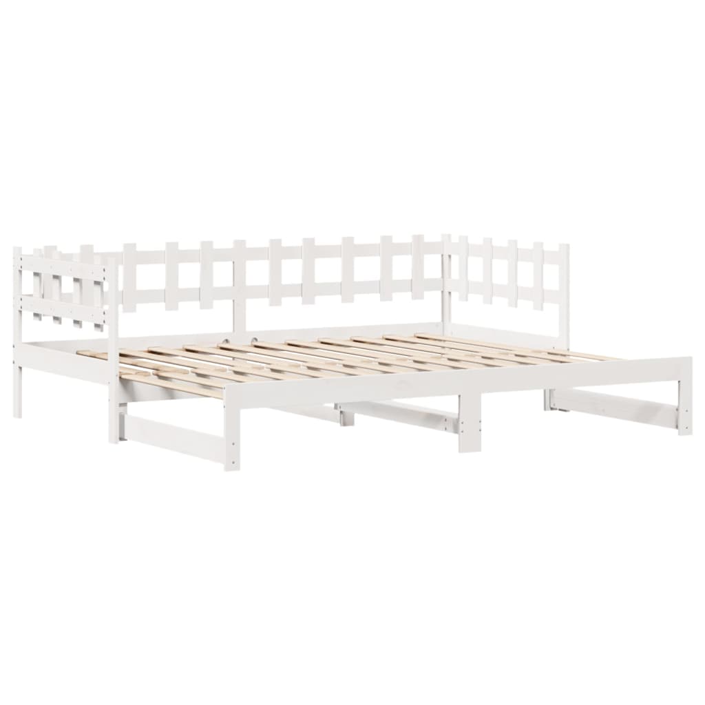 Dormeuse Letto Estraibile e Cassetti Bianco 90x190cm Legno Pino 3302254