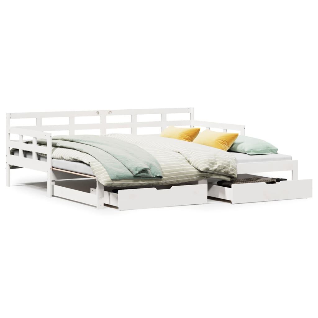 Letto Estraibile con Cassetti senza Materasso Bianco 90x190 cm 3302260