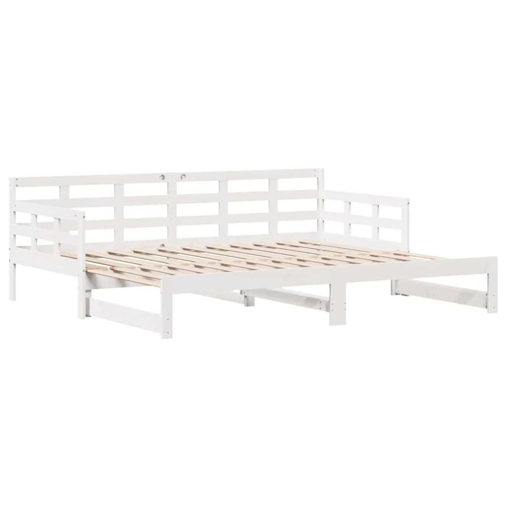 Dormeuse Letto Estraibile e Cassetti Bianco 90x190cm Legno Pino 3302260