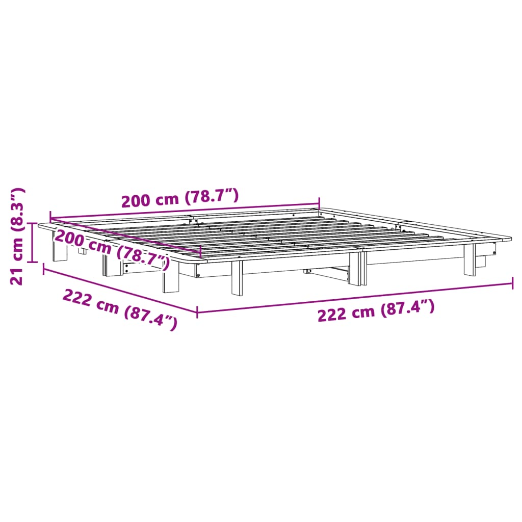 Giroletto Bianco 200x200 cm in Legno Massello di Pino 3302262