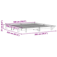 Giroletto Bianco 180x200 cm in Legno Massello di Pino 3302265