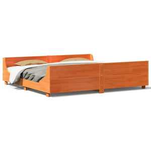 Letto senza Materasso Marrone Cera 200x200 cm in Legno di Pino 3302272