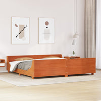 Letto senza Materasso Marrone Cera 200x200 cm in Legno di Pino 3302272